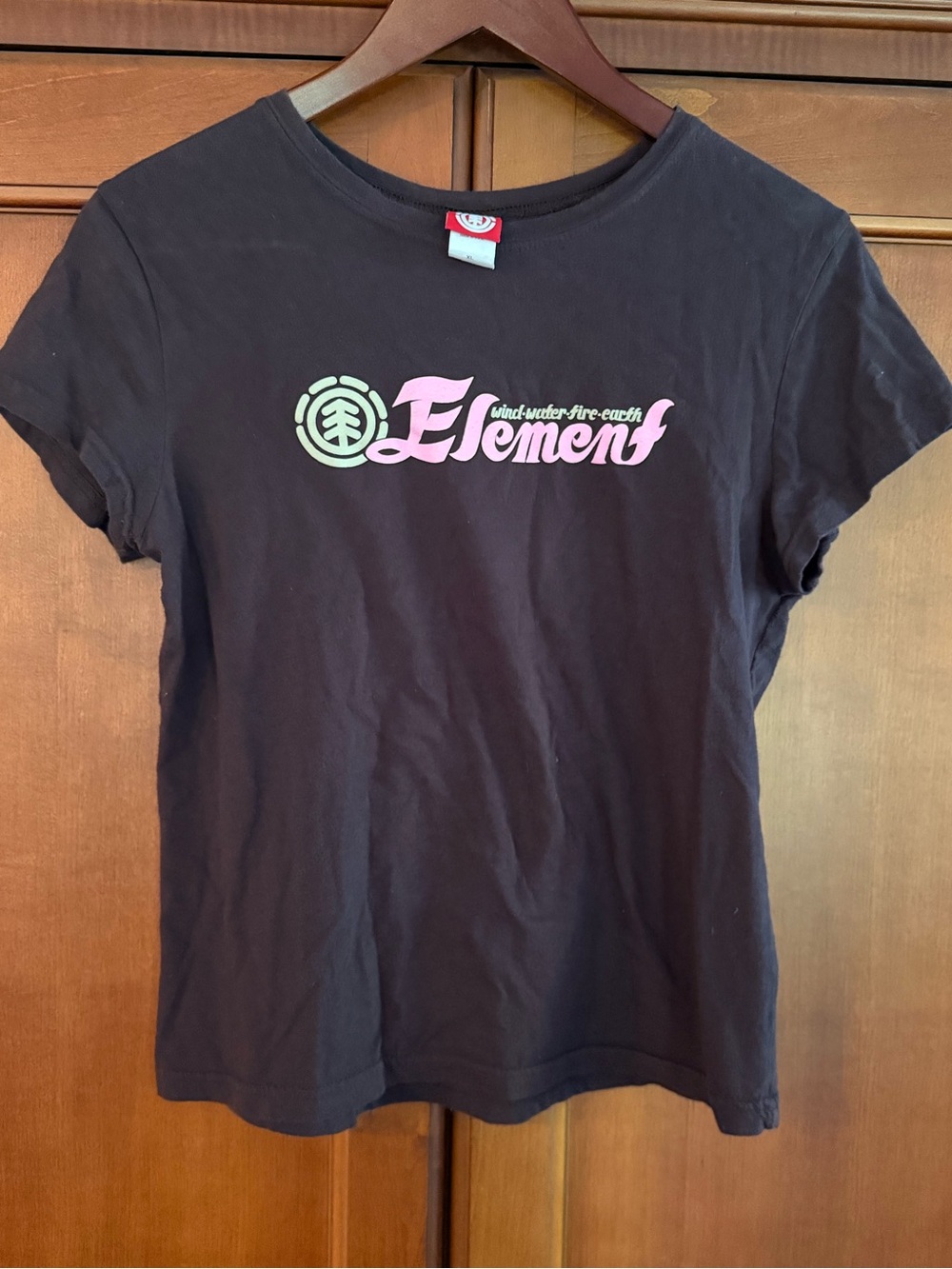Vintage Y2K Element Skateboards Baby Tee Made in USA Size XL Brown